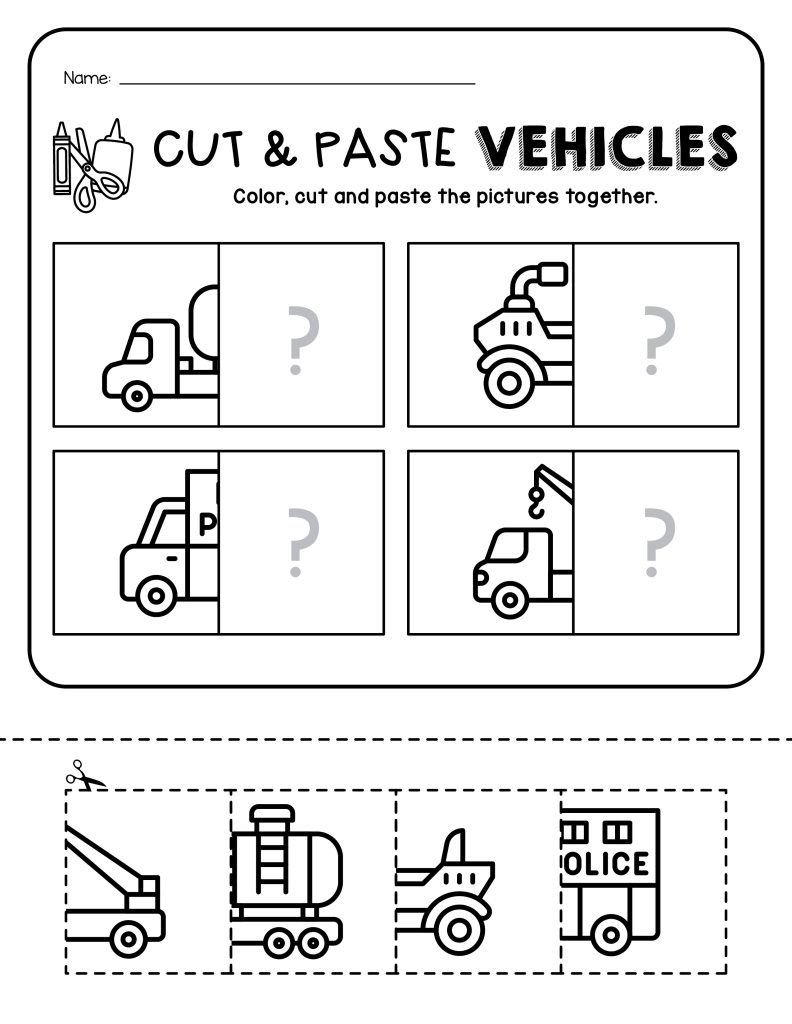 Cut and paste worksheet