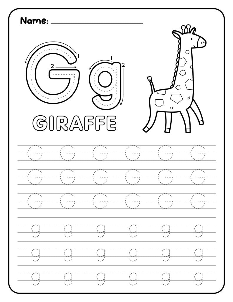 A-Z Tracing Worksheets Animals