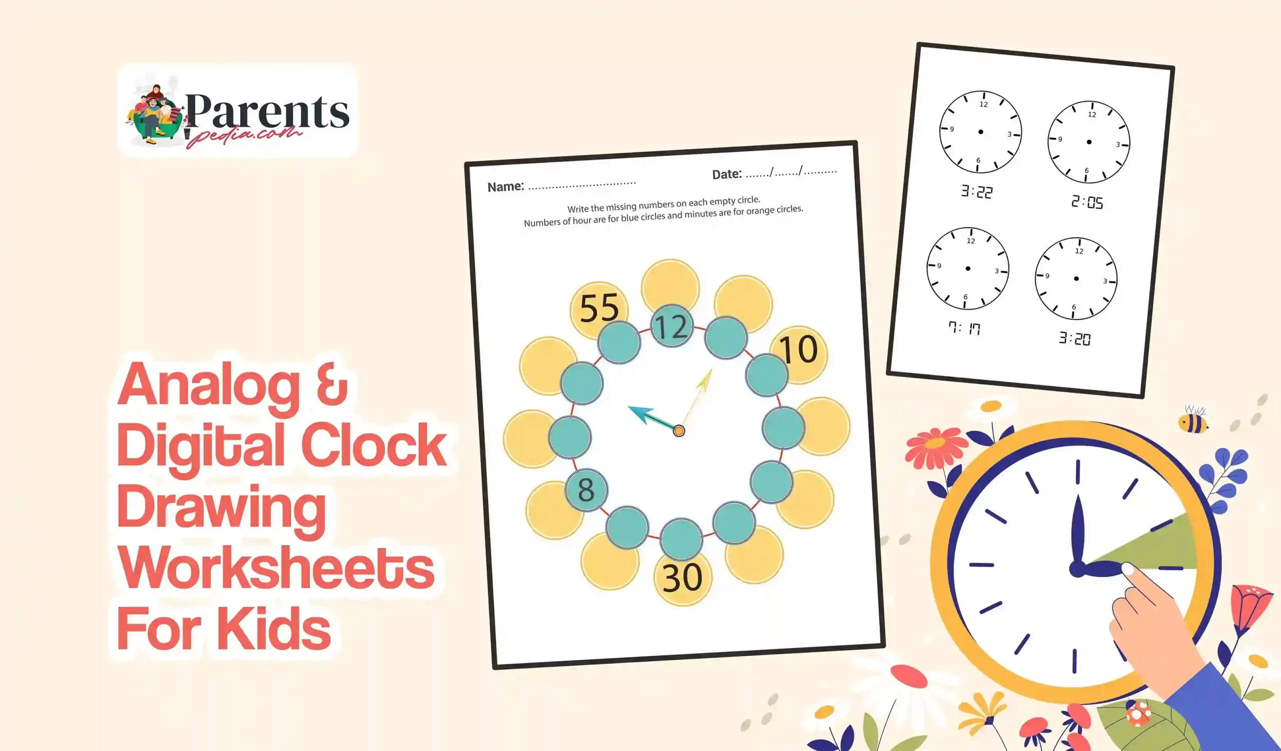 Worksheets belajar jam atau waktu
